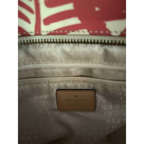 Kate Spade tote coral leaf pattern - Picture 7 of 10